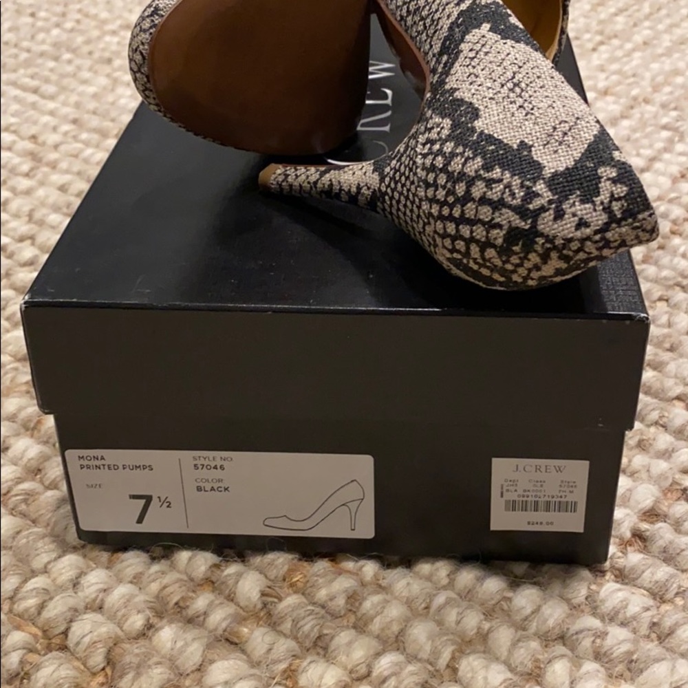 NIB NWT J Crew Mona snake printed animal print pumps fabric dress heels 7.5 M - Picture 8 of 11